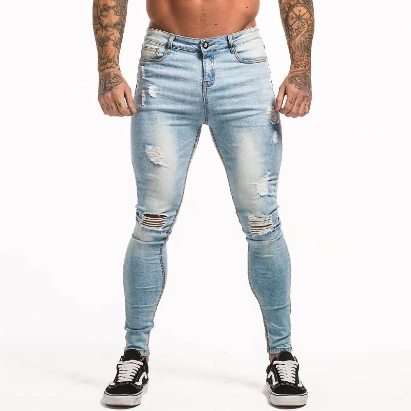 3711 Light Blue Distressed Ripped Skinny Jeans