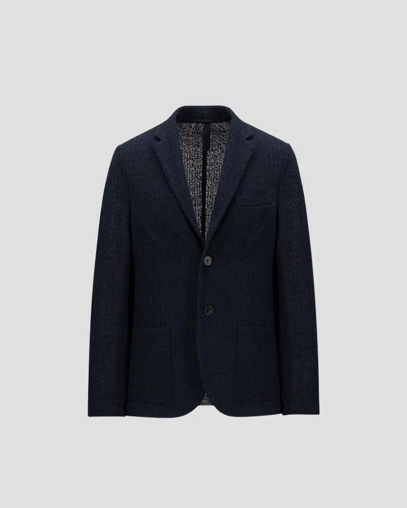 Blazer Bicolour frisé - Blue & Black