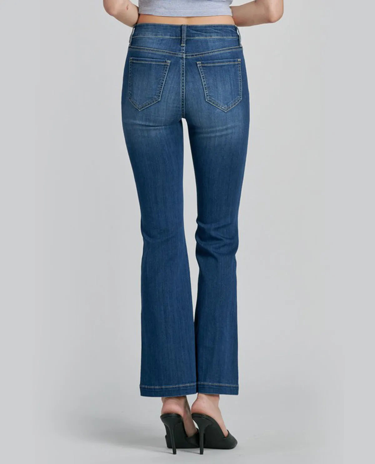 Cello Mid Rise Flare Jeans