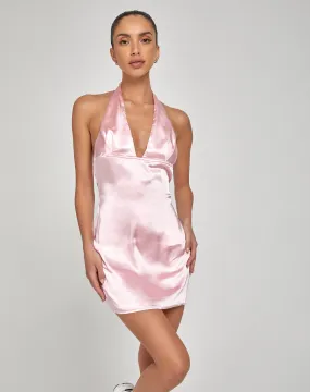 Coda Slip Dress in Satin Pink