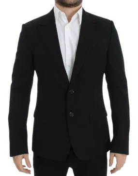 Dolce & Gabbana Black wool slim fit blazer