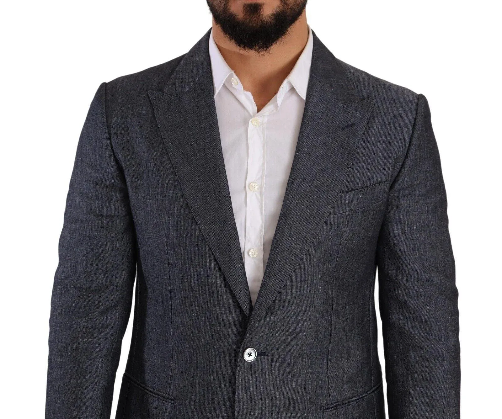 Dolce & Gabbana Blue Linen Cotton Jacket TAORMINA Blazer