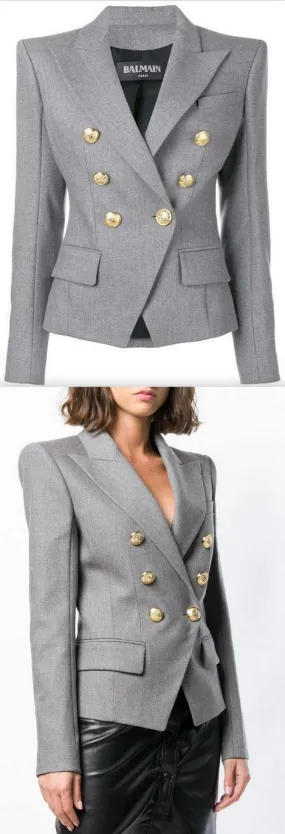 Double Breasted Blazer in Grey