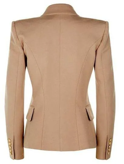 Double-Breasted Blazer, Khaki/Beige