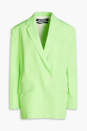 Double-breasted Marino blazer in JACQUEMUS crepe, green