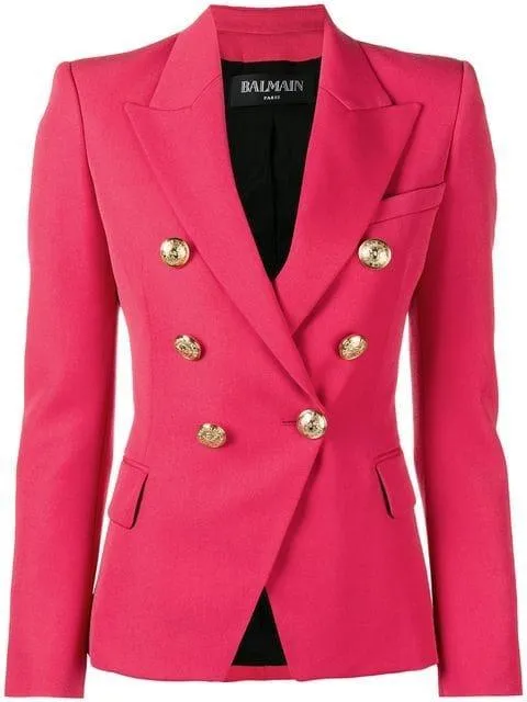 Fuchsia Double-Button Blazer