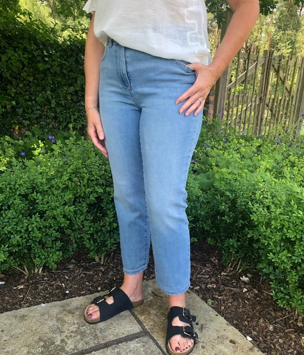 Light Blue Straight vintage Crop Jeans