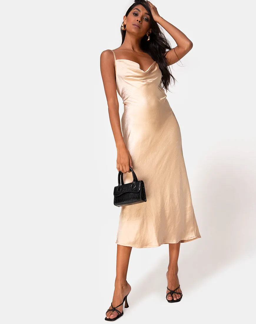 Palasha Dress in Satin Gold