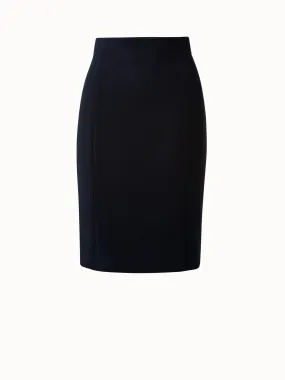 Pencil Skirt from Wool Double-Face with Back Slits