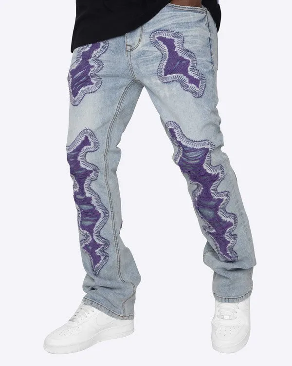 Purple Skeletor Flare Denim