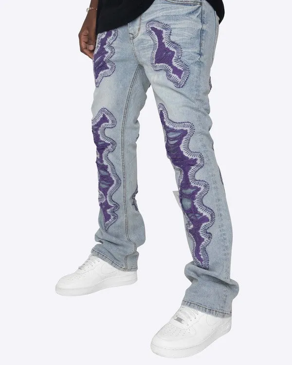 Purple Skeletor Flare Denim