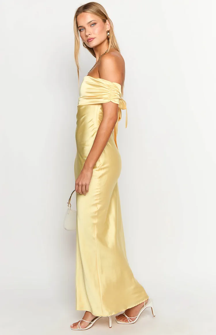 Seraphina Yellow Off The Shoulder Maxi Dress