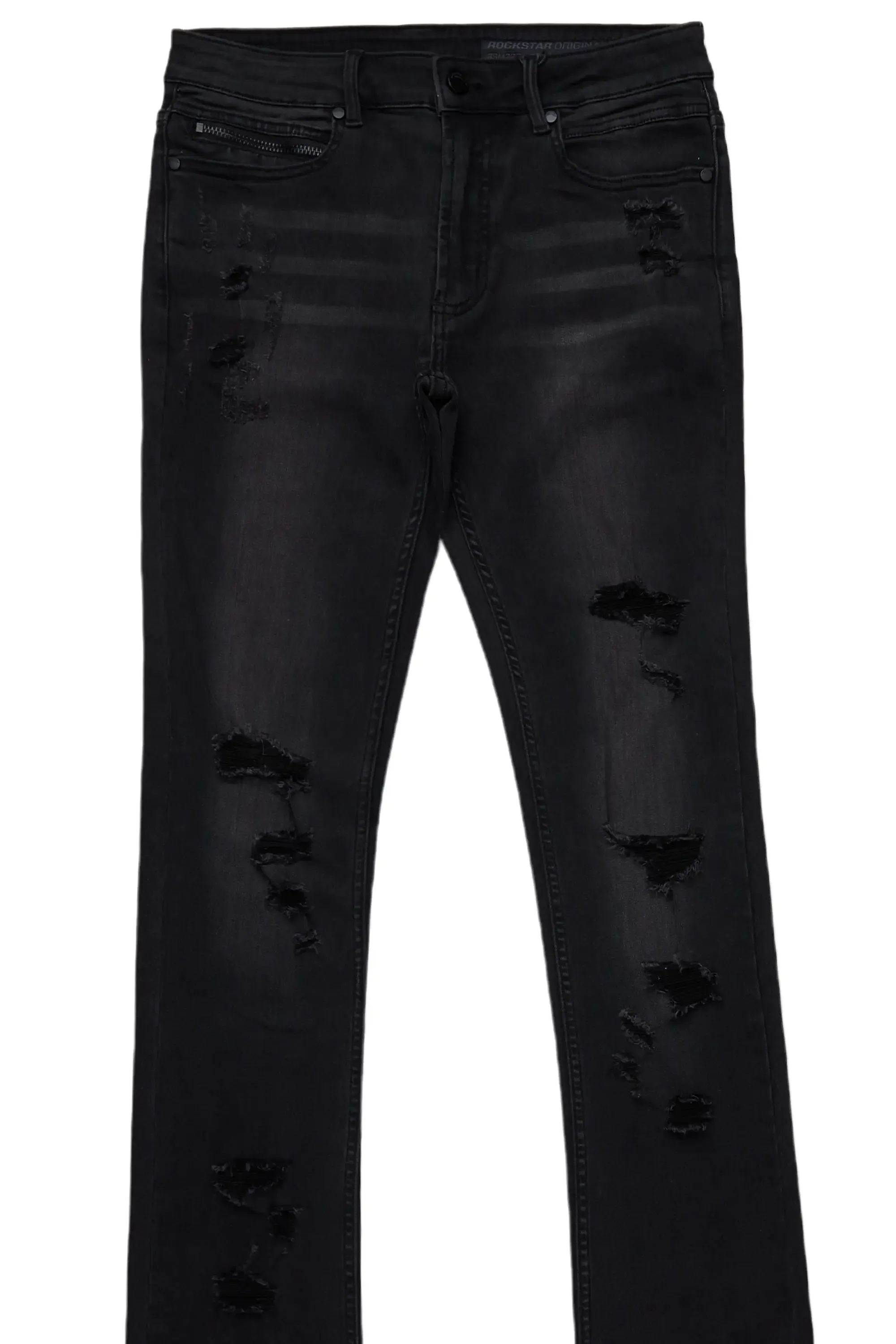 Stellan Black Super Stacked Flare Jean