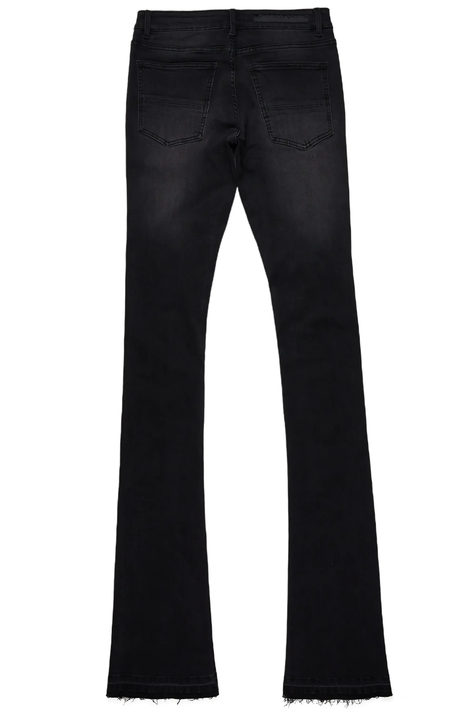 Stellan Black Super Stacked Flare Jean