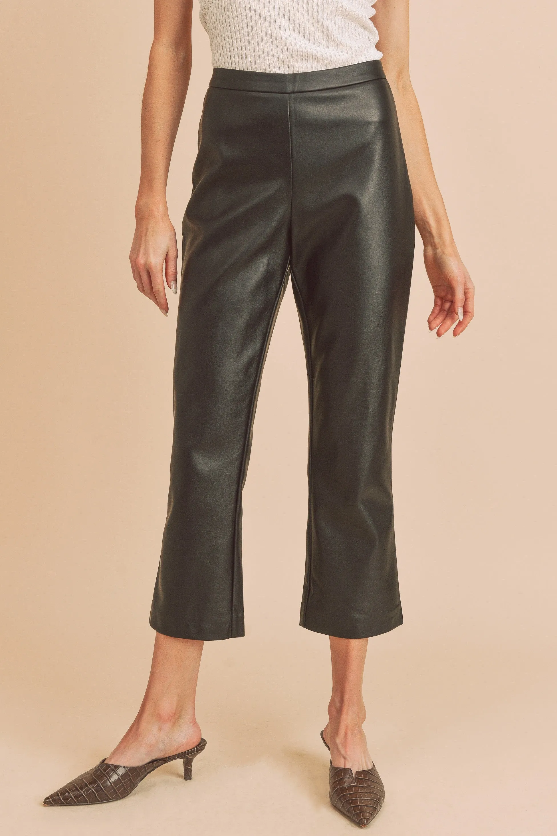 Vegan Leather Capri Pant