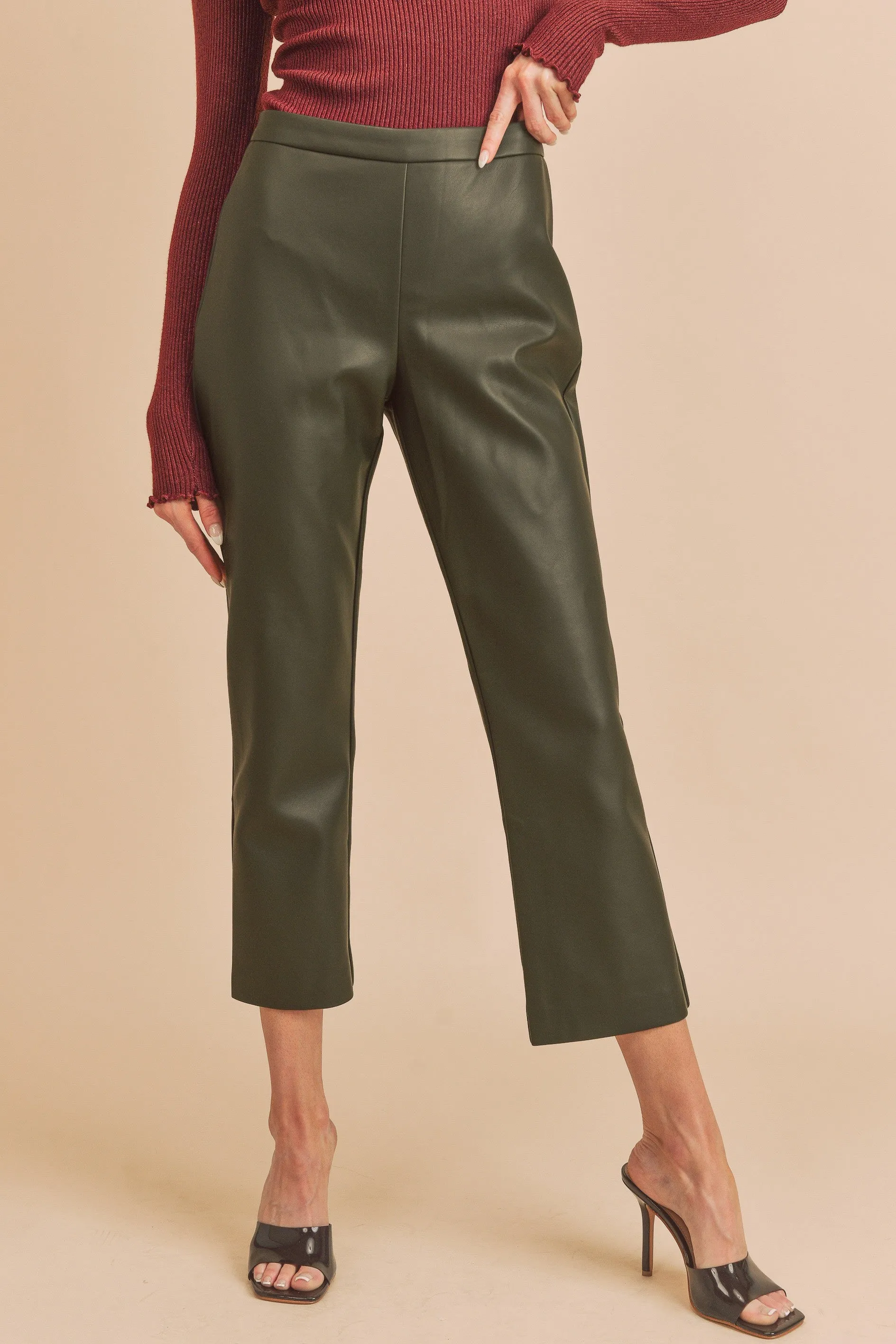 Vegan Leather Capri Pant