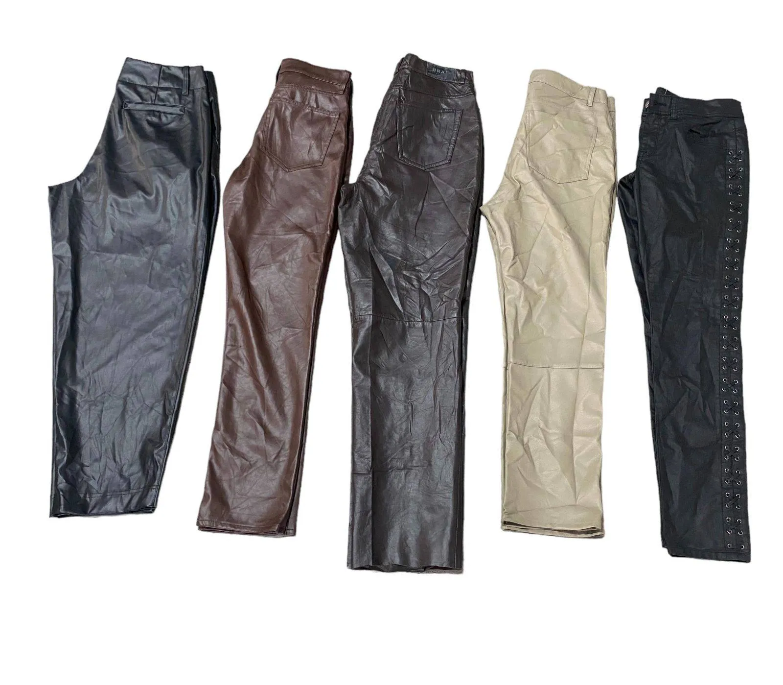 Y2k Vintage Wide/Straight Leg Leather Pants - 15 Pcs